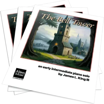 The Bell Tower, an early intermediate piano solo by James L. King III