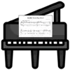 An image of a piano featuring large print music on the viewing rack.